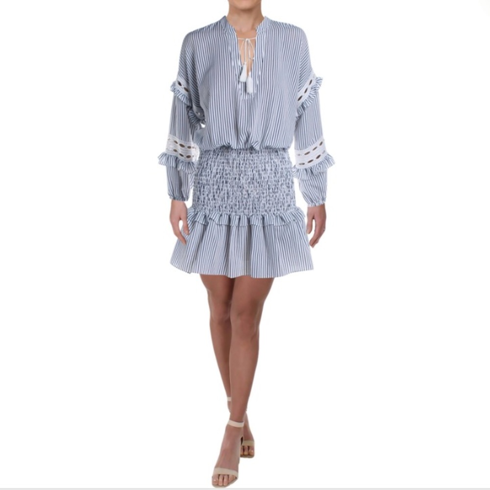EUC Central Park West Smocked Waist Flounce Dress